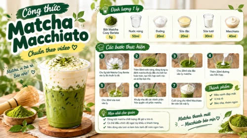 Công Thức Matcha Macchiato đúng Chuẩn